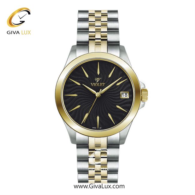 ساعت مچی اورجینال زنانه ویولت VIOLET نقره ای-طلایی | نقره ای-طلایی| مشکی| کد رفرنس 0592/2 سایز متوسط 